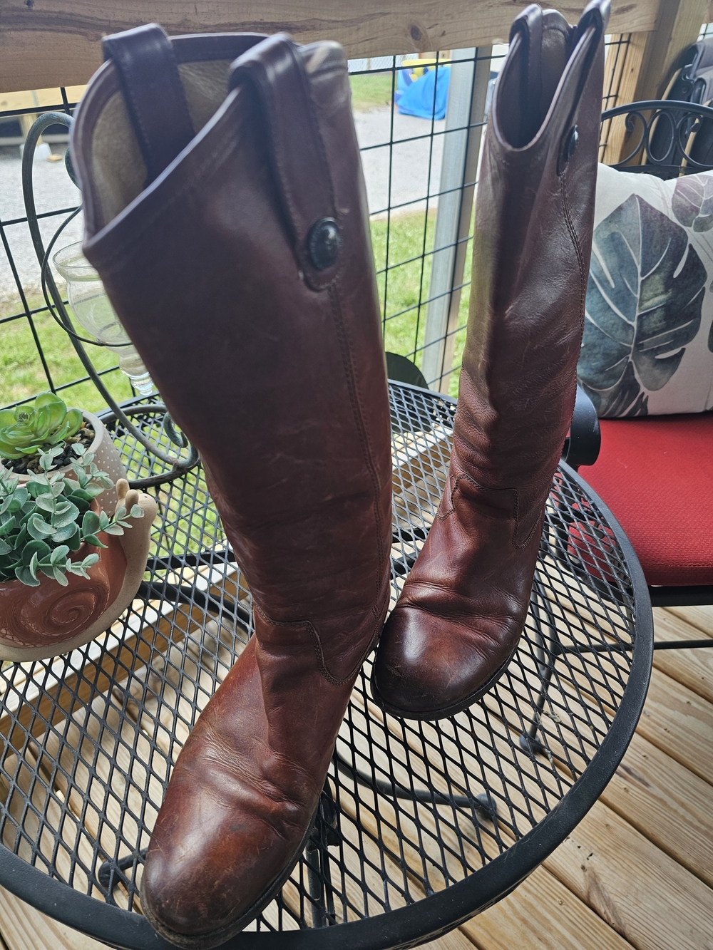 Frye Women's Over-the-Knee Leather Boots - Chestnut Brown